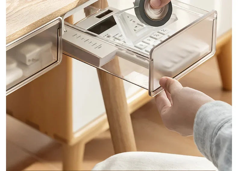 Hidden Storage Box for Drawers Under The Desk, Storage Rack for Desk Bottom in The Office, Desk Style Stationery Pen Holder
