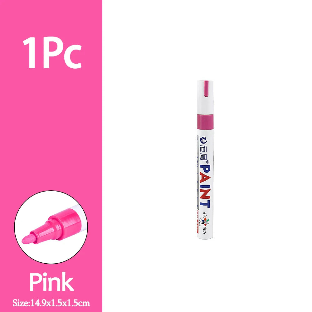 1/3/6/12Pcs Colorful Permanent Paint Marker Waterproof White Markers Tire Tread Rubber Fabric Paint Metal Paint Marker Pens