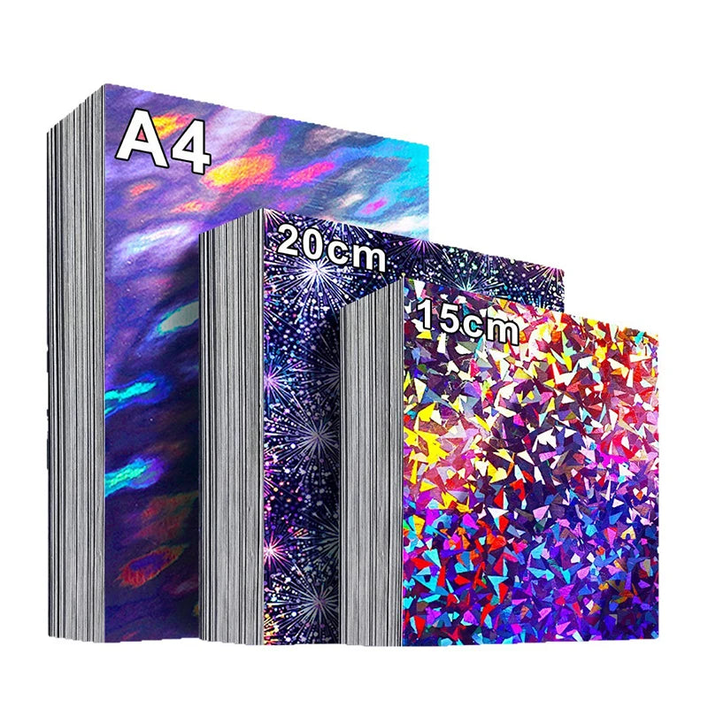 60/20 Multicolored Sheets Square Origami Paper Toner Reactive Foil Folding Paper Laser Shining Papers Craft Scrapbooking Decor