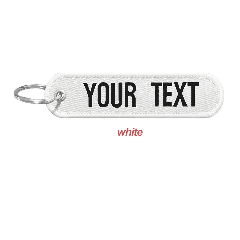 Personalized Keychain with Name Patch, Embroidery Text, Key-Ring Accessory for a Tag Customized Gift