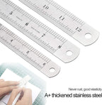 Stainless Steel Double Side Straight Ruler Centimeter Inches Scale Metric Ruler Precision Measuring Tool School Office Supplies