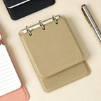 Multi-functional 3-Ring Binder Loose-Leaf Notebook PU Leather Cover Portable Notepad Refillable Memo Pad School Office Supplies