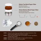 51mm Espresso Puck Screen Metal Coffee Filter Reusable Espresso Filters for 54mm Portafilter Basket 0.8mm Thickness