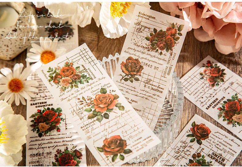 JIAMEI 30pcspack Floral Litmus Paper Materials Paper Decor Junk Journal DIY Scrapbooking Translucent Craft Aesthetics Paper