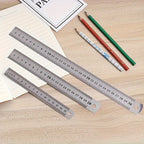 3Pcs Stainless Steel Ruler Set, Durable Accurate Measuring Tool, Anti-Slip Back, Easy-to-Read Markings, 304 Stainless Steel for