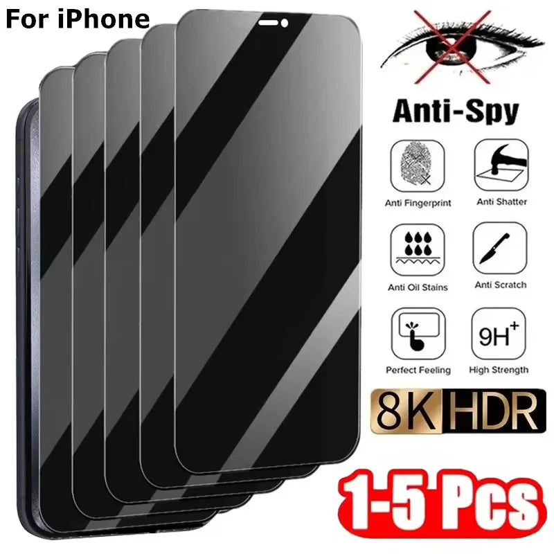 Privacy Screen Protector For iPhone 16 13 15 18 11 12 14 17 Pro Max Air 16e Anti-spy Glass For iPhone 13 12 Mini 7 8 Plus SE XR
