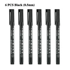 6 Pcs Erasable Whiteboard Pen 0.5/1.0mm Fine Point Black/Blue/Red Ink Blackboard Marker School Office Art Writing Stationery