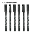 6 Pcs Erasable Whiteboard Pen 0.5/1.0mm Fine Point Black/Blue/Red Ink Blackboard Marker School Office Art Writing Stationery