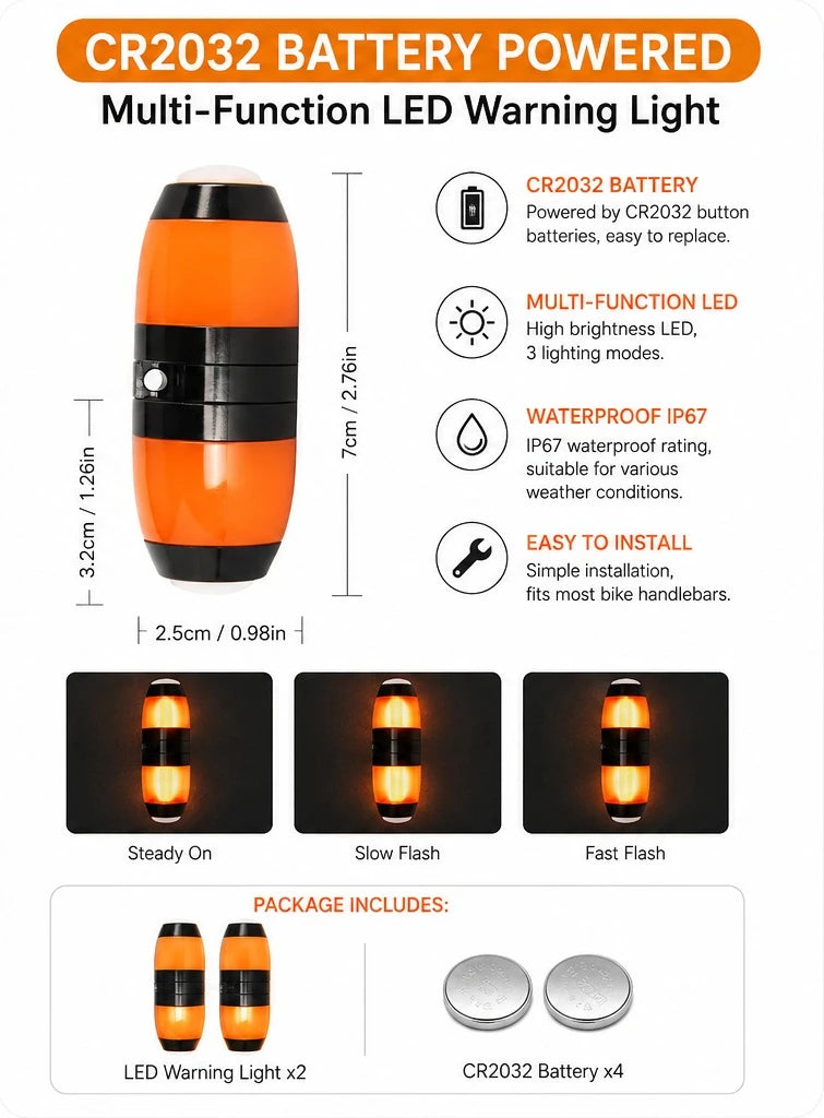 2Pcs Bicycle Handlebar Plug LED Light Intelligent Turn Signal Waterproof MTB Bar End Warning Lamp Night USB Rechargeable