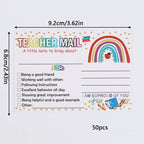 50/100/200Pcs Rainbow Teacher Mail Incentive Cards for Elementary Students Classroom Supplies