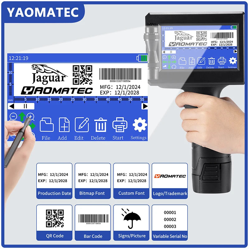 S1730  28 Language Date Number Logo Expiry Date Label Plastic Carton Hand Jet Handheld Thermal Inkjet Printer