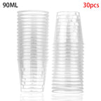 Reusable Transprent Plastic Disposable Dessert Cups Round Pudding Boxes Cupcake Muffin Cup Mould Kitchen Drinks Tools 50/90ml
