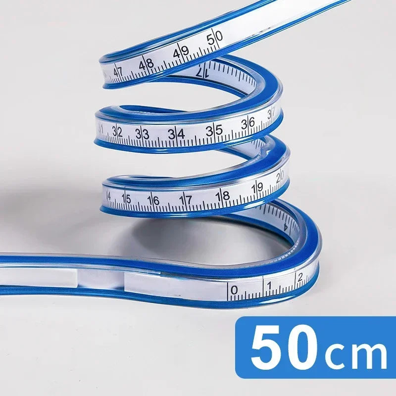 1PC Flexible Curve Ruler Drafting Drawing Tool Snake Shaped Ruler Flex Curved Ruler Quilting Plastic School Office Supplies 30cm