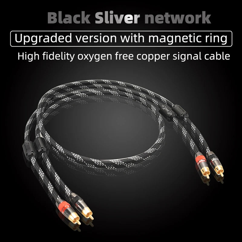 Hi-Fi Fine RCA Cable High Quality 4N OFC HIFI 2RCA-2RCA Male to Male Audio Cable Main Core Independent Shielding One Pair