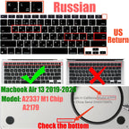Russian Layout MacBook Pro Keyboard Cover 14" 16" M4 M3 M2 M1 Pro, MacBook Air 15" 13.6" M3 M2 Silicone Skin, US/EU Version