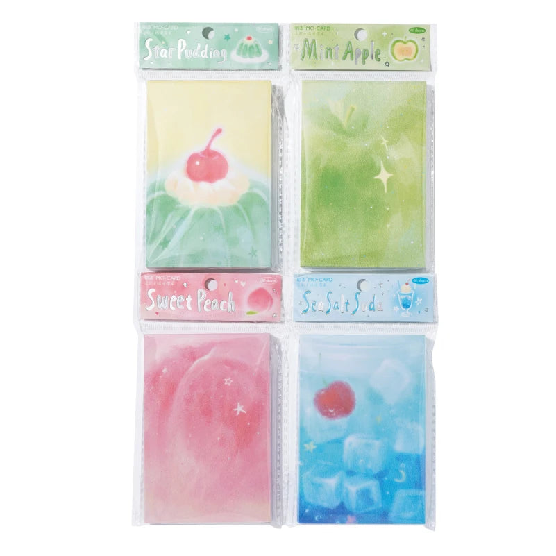 80sheets Summer Dessert Retro Ins Colorful Lead Fruit Painting Message Notes DIY Scrapbook Diary Material Aesthetics Craft Paper