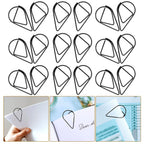 50pcs Modeling Paper Clips Metal Material Water Drop Shape Golden Silver Black Colored Bookmark Memo Clips Office Stationery