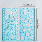 2pcs/set Multifunctional Geometric Ruler for Drawing and Crafting - Flower, Semicircle, and Geometric Patterns - Fun