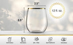 4-40Pcs 12oz Plastic Wine Glasses Disposable Stemless Wine Glasses for Party Reusable Clear Plastic Cups Shatterproof