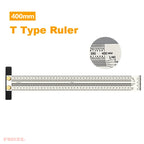 Precision Marking Ruler 200/300/400mm Stainless Steel Marking T-Rule 180mm Angle Ruler Automatic Pencil Scribing Mark Line Gauge