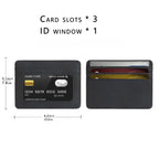 Minimalist Ultra-Thin Transparent ID Window Leather Card Holder – Unisex Compact Credit Card Wallet