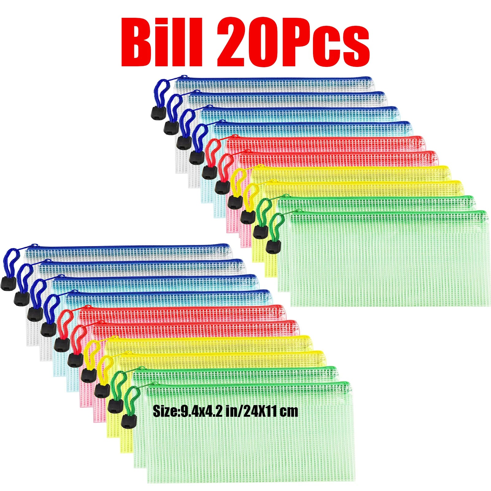 Zipper Documents Bag A4/A5 Plastic Folders A3 Transparent Waterproo File Organize Storage Bag School Office Stationery Supplies