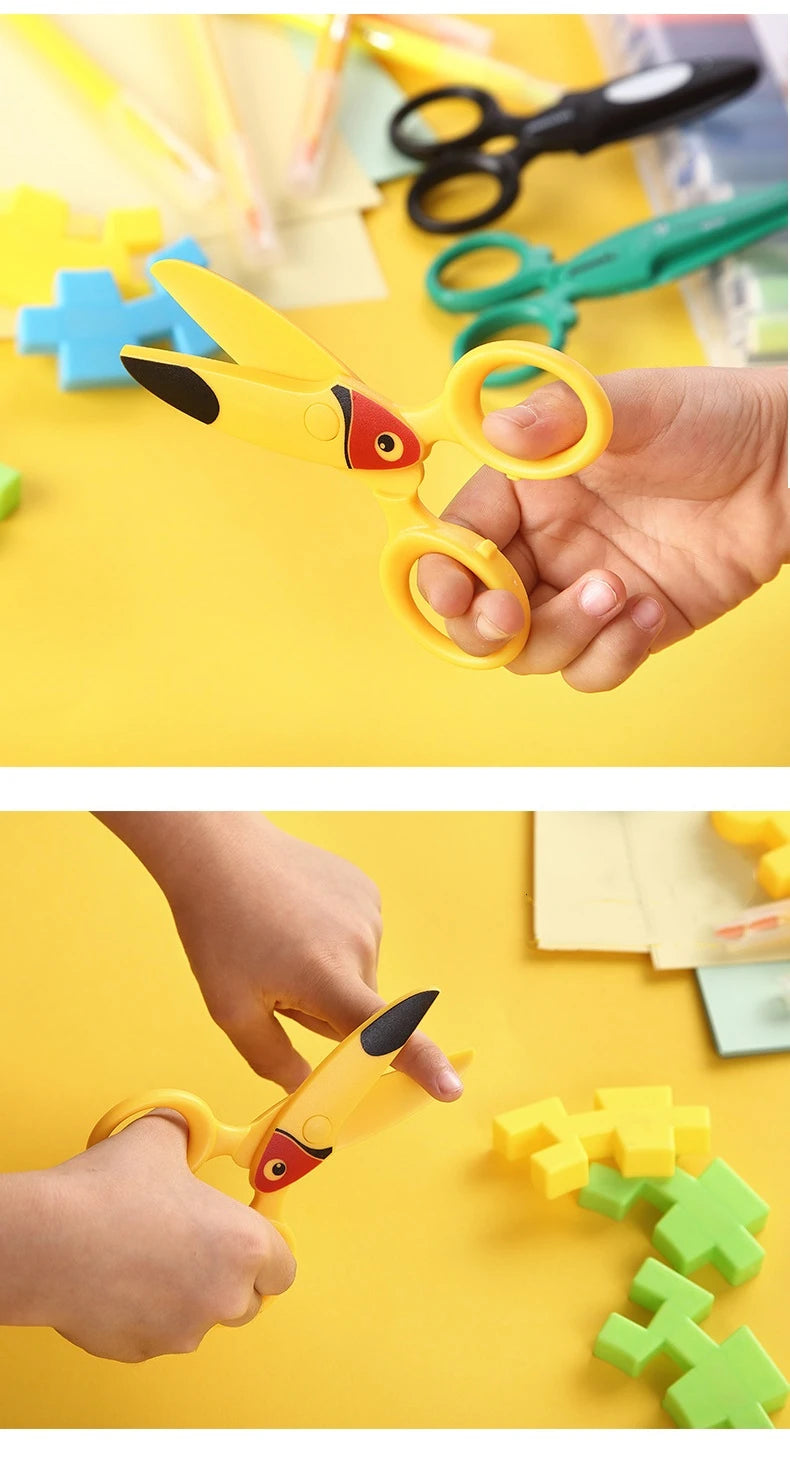 1pcs Kids Safety Scissor Cute Cartoon Plastic Knife Cutter for Children DIY Paper Handwork Office School Student F7231