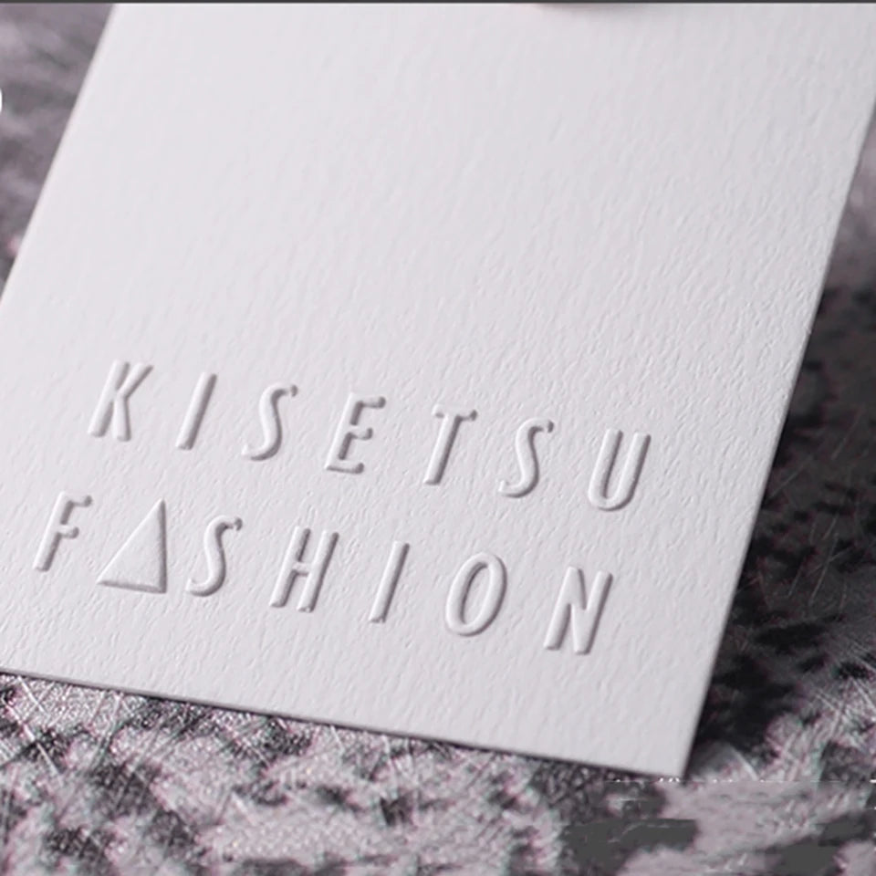 Special Paper Bump Printing Fashion Embossed Letter Tag Women's Clothing Personality Design Custom Factory Direct Sales