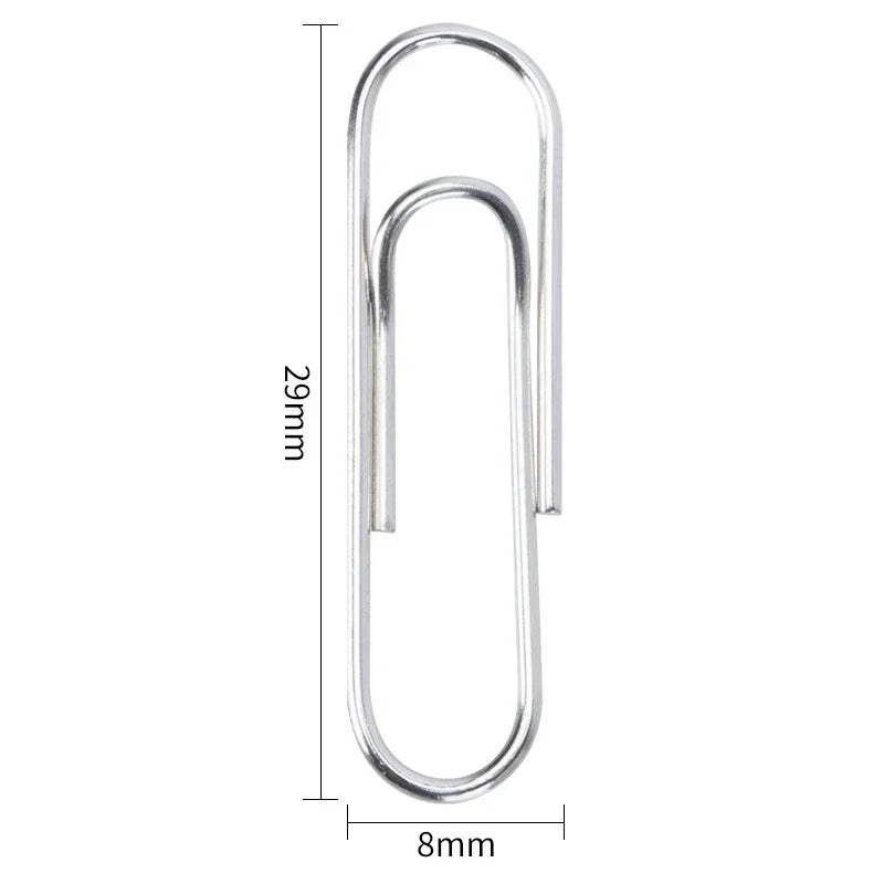 50-500PCS Stainless Steel Paper Clips Rustproof Sturdy Coated U-shaped Paperclips for Student Office School Stationery Supplies