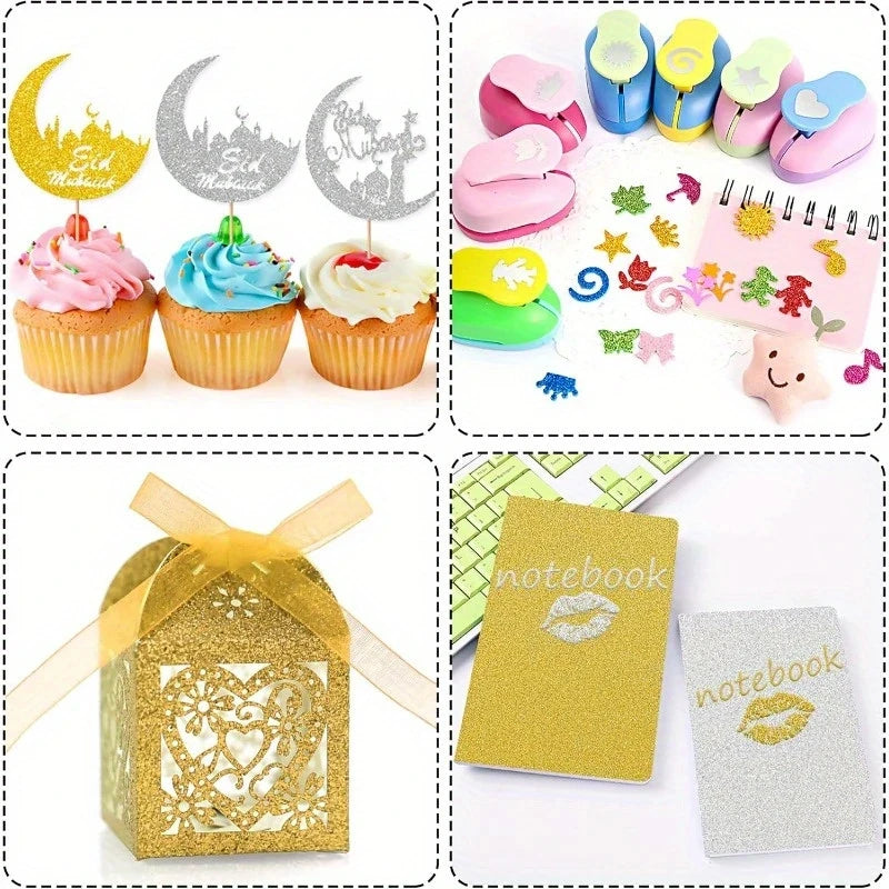 25 Sheets Colored Glitter Cardstock Paper 250G A4 Premium for Scrapbook DIY Projects Birthday Party Decoration Gift Box Wrapping
