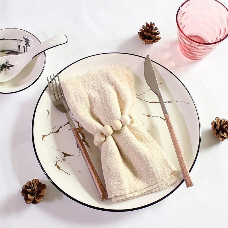 6PCS 43x43cm Dinner Table Rustic Decor Muslin Tea Towels, Birthday Decore Retro Cotton Cheesecloth, Cotton Gauze Wedding Napkins