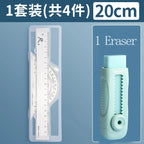 M&G Ruler Set, Cast Iron Material, Straightedge, Triangle Ruler, Protractor, Includes pp Box, Student Math Drawing Set