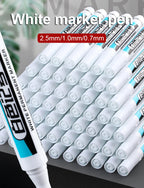 1/3Pcs White Permanent Marker Pens 0.7/1.0/2.5MM Paint Markers For Wood Rock Plastic Leather Glass Stone Metal Art Supplies