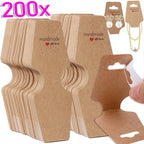 Jewelry Display Card Price Tag Foldable Kraft Paper Card For Necklace Bracelet Headband Hairband Hanging Label Packing Holder