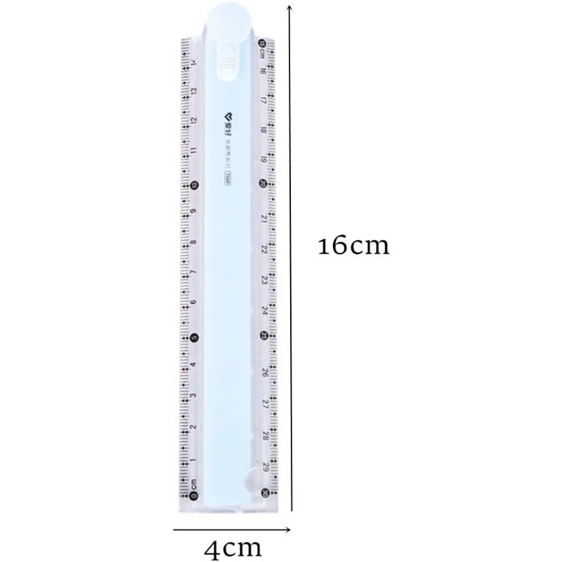 2 Pcs Transparent Plastic Folding Geometric Ruler, School Stationery for Students Kids (Random Colour)