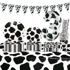 Cow Party Themed Disposable Tableware Set Paper Plates and Cow Napkins for Kids Cow Themed Birthday Party Decorations