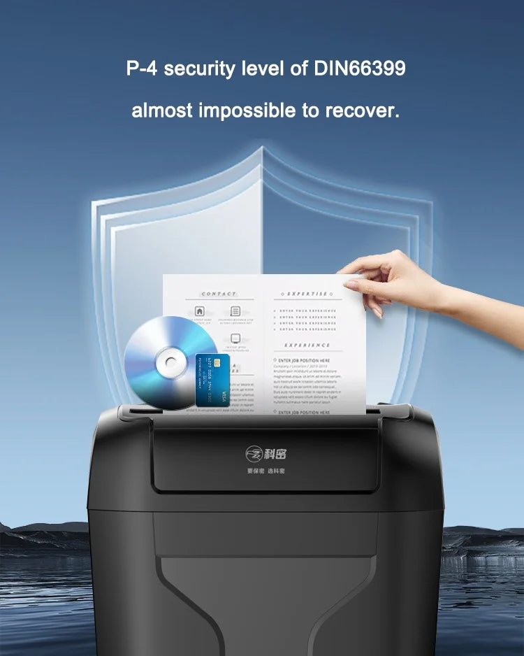 Desktop P4 10 Sheets Paper Shredder Household Small Office Automatic Cross Cut CD Paper Shredding Machine