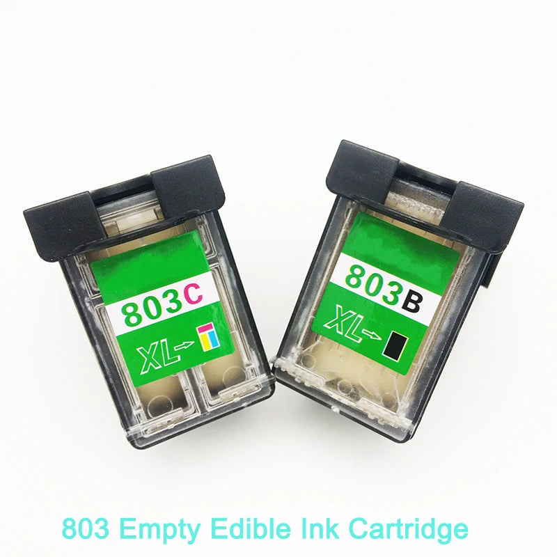 Vilaxh 803 803XL Cartridge for Coffee Printer for HP 803 Color for Cake Chocolate Coffee for Refillable Edible Ink Cartridge