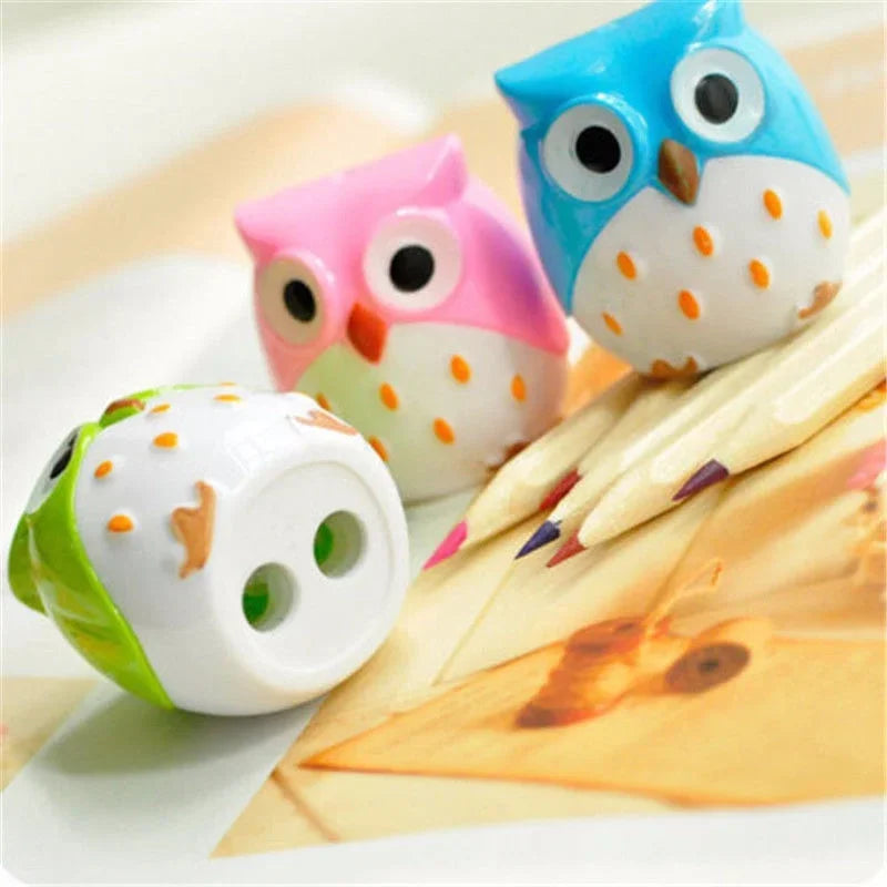 4 Color Cute Kawaii Lovely Plastic Owl Automatic Pencil Sharpener Creative Stationery Gifts for Kids School Supplies