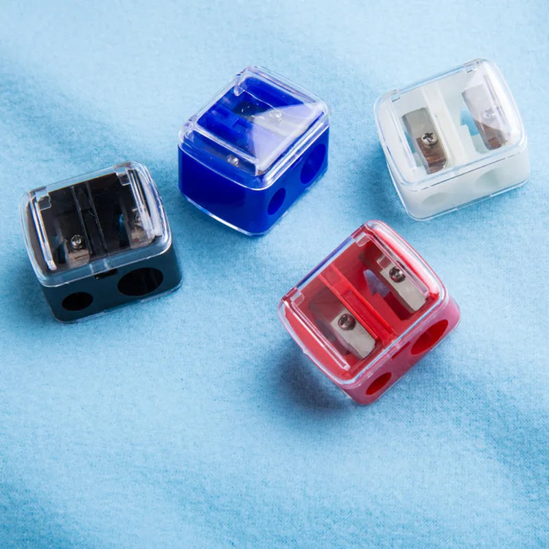 1 Pc Women Ladies Double Holes Sharpener Pencil Sharpeners For Cosmetic Brushes Eyeliner Pencil Makeup Pencils Wholesale