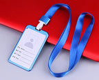 Fashion Card Cover Women Lanyard Aluminum Alloy Work ID Card Holder Business Work Card ID Badge Holder Metal Bags Case