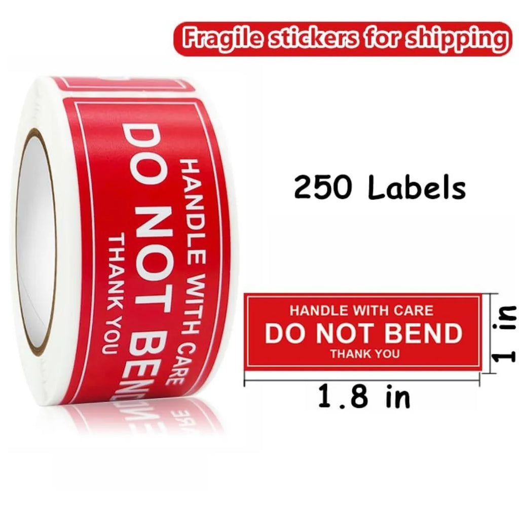 2"x 3" Fragile Stickers 500 Labels Per Roll Strong Adhesive (Handle with Care,Thank You) Labels for Shipping Moving,Do Not Bend