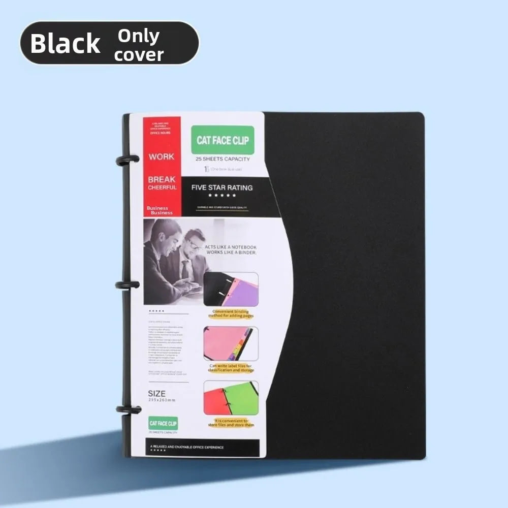 3 Ring Loose-leaf File Folder Waterproof Detachable Notebook Binder Dustproof Thickened 3 Hole Punched Lined Paper Mobile Office