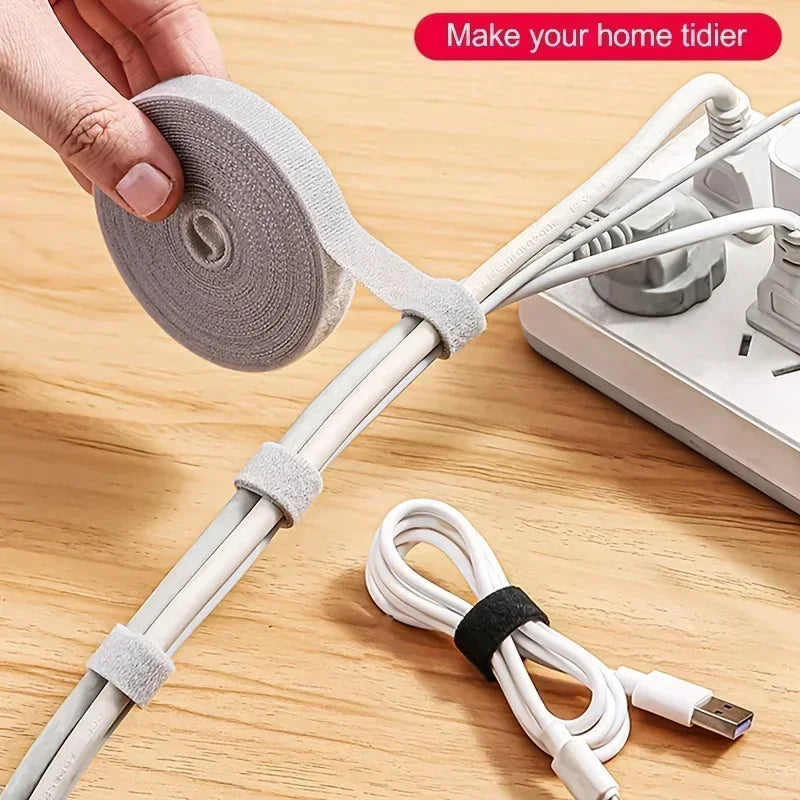 1/2/3M Reusable Organizer Wire Cable Winder Cord Management Ties Protector for iPhone Samsung Xiaomi Earphone Mouse PC Laptop