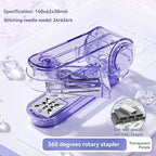 Acrylic Transparent Stapler 360-Degree Rotating Multifunctional Powerful Long Stapler for School And Office Use