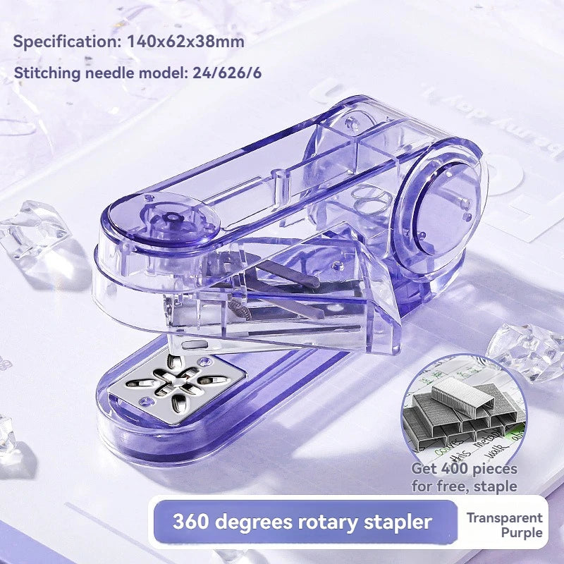 Acrylic Transparent Stapler 360-Degree Rotating Multifunctional Powerful Long Stapler for School And Office Use