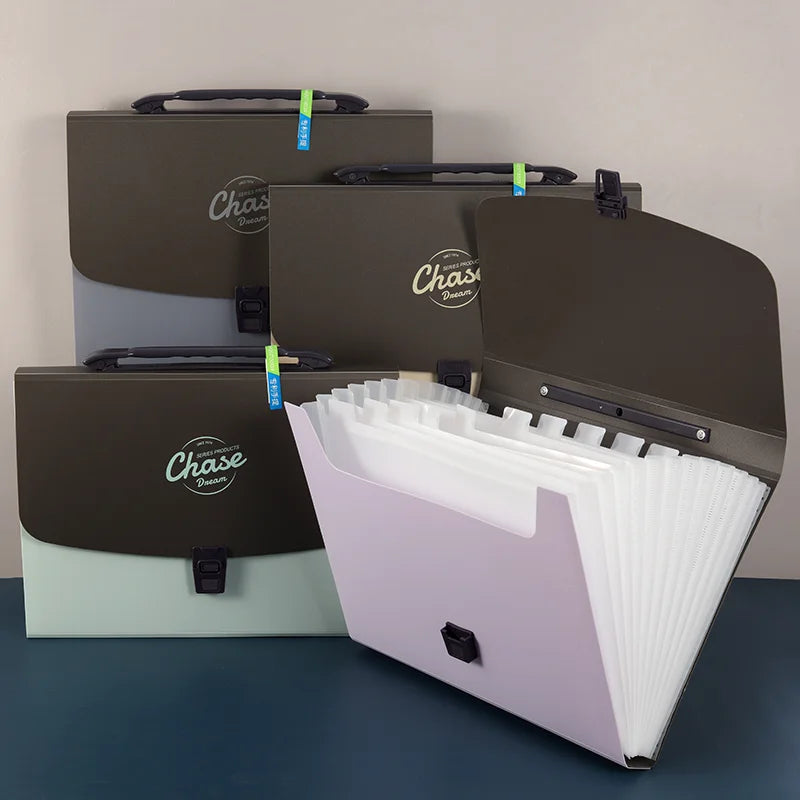 A4 Portable 13-Pocket Multi-Layer Expandable File Folder – High-Capacity Student Exam Accordion Organizer Handheld