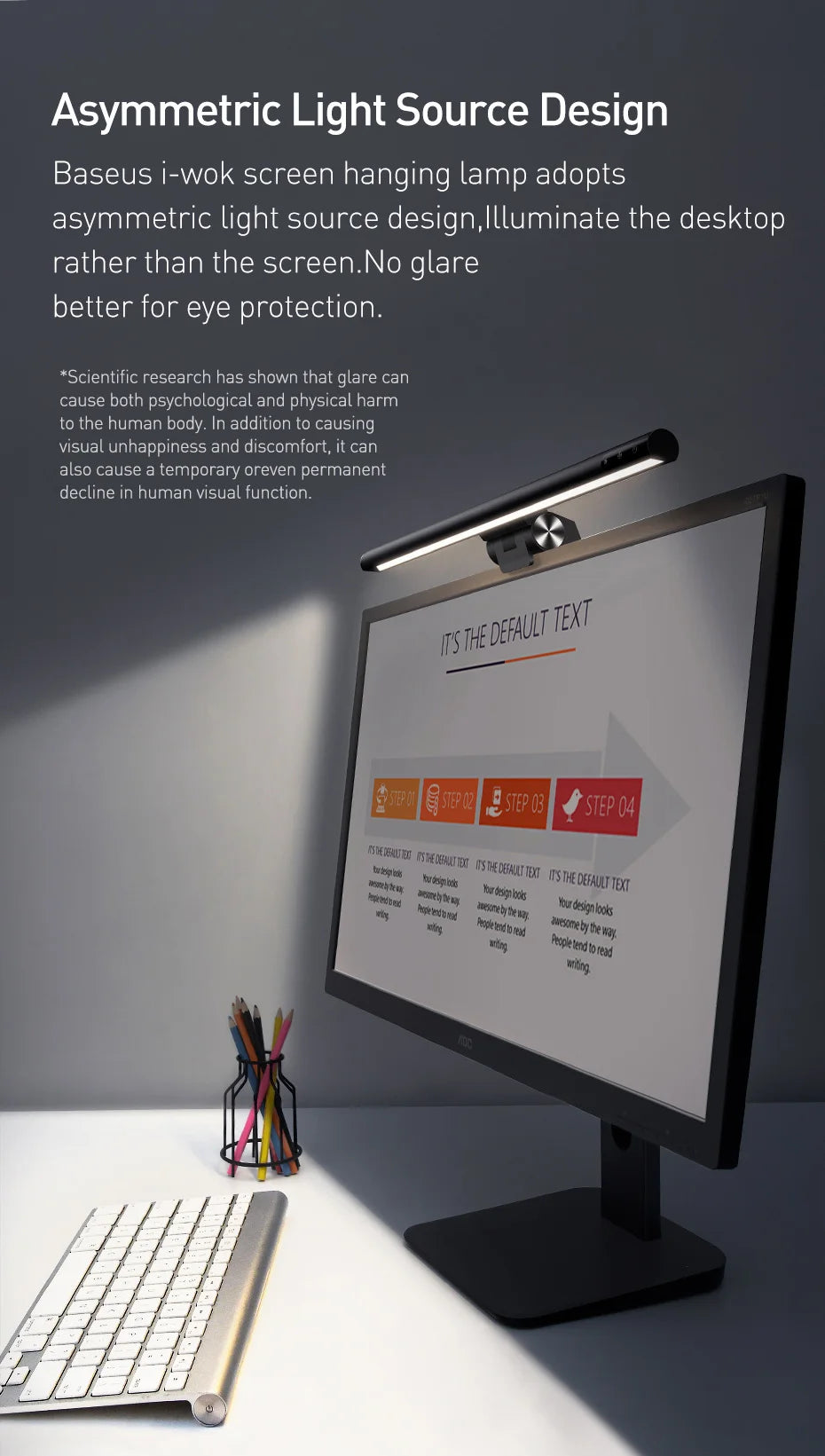 Baseus LED Desk Lamp Screen Light PC Computer Laptop Hanging LED Bar Light Table Lamp LCD Monitor Lamp Study Reading USB Light