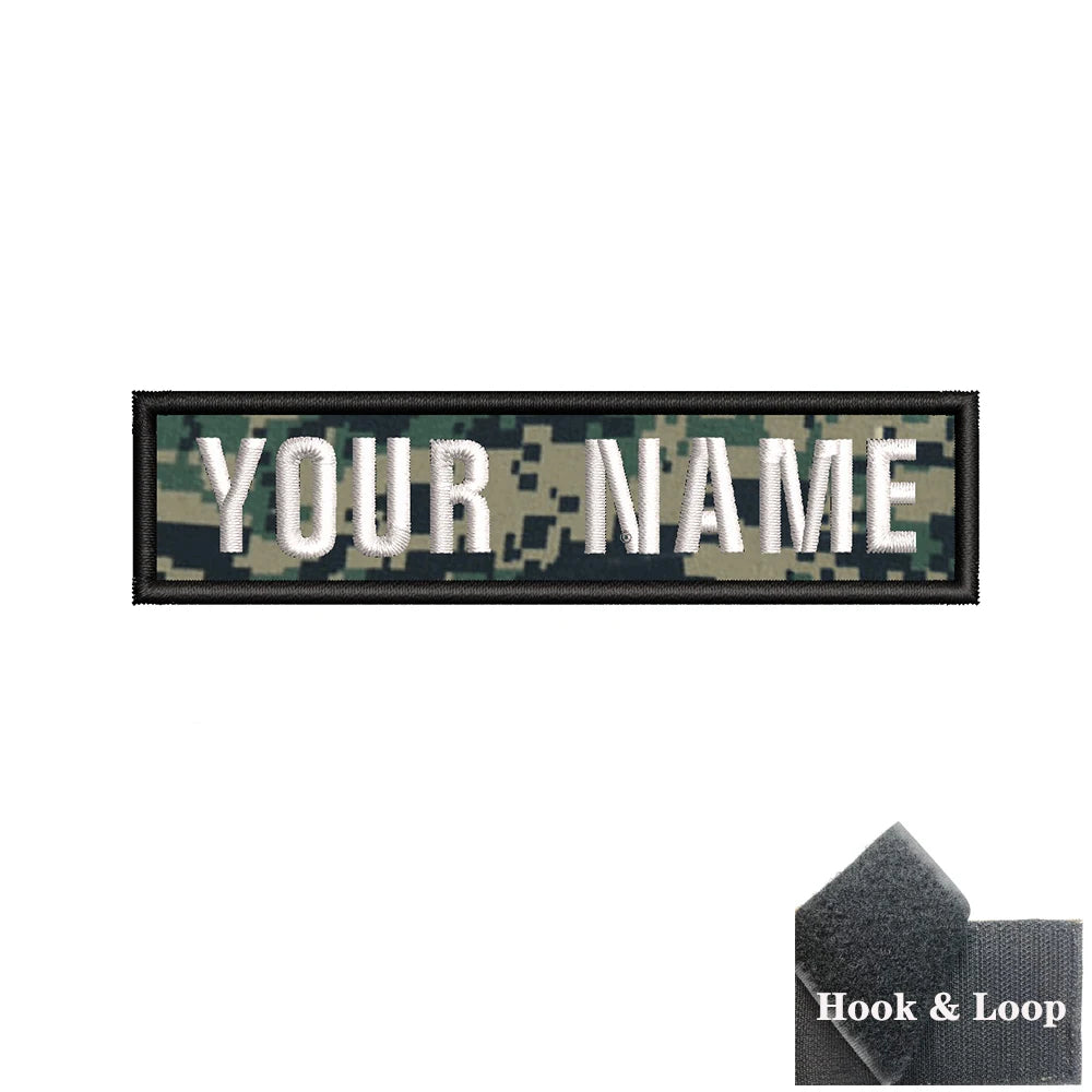 1PC 10cmX2.5cm Custom Personalized Name number Patch Stripes Badge tags chevrons Armband Iron On Or Hook Loop embroidered