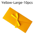 10 Pcs/set Envelope Pearlescent Paper Bow Thicken Ribbon Retro Creative Color Stationery Wedding Invited Gift High Quality